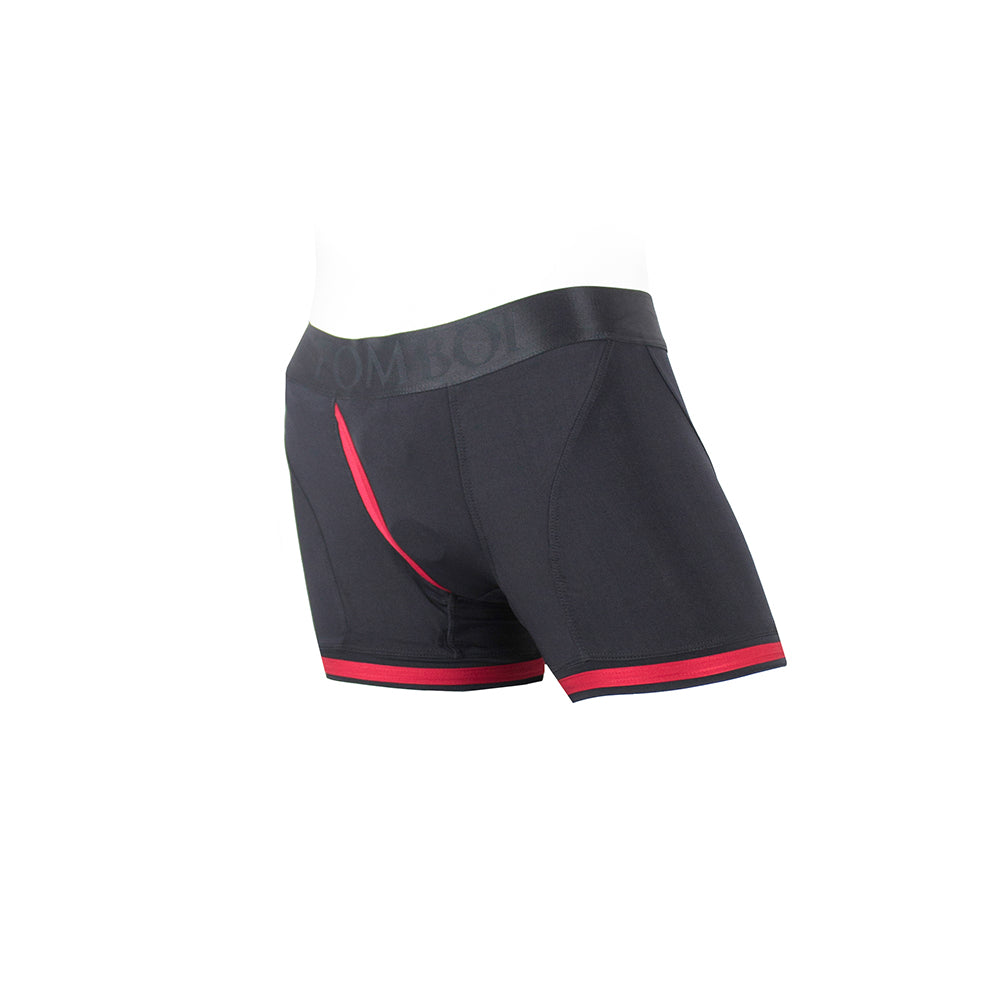 SpareParts Tomboii Nylon Boxer Briefs Harness Black/Red Size XS