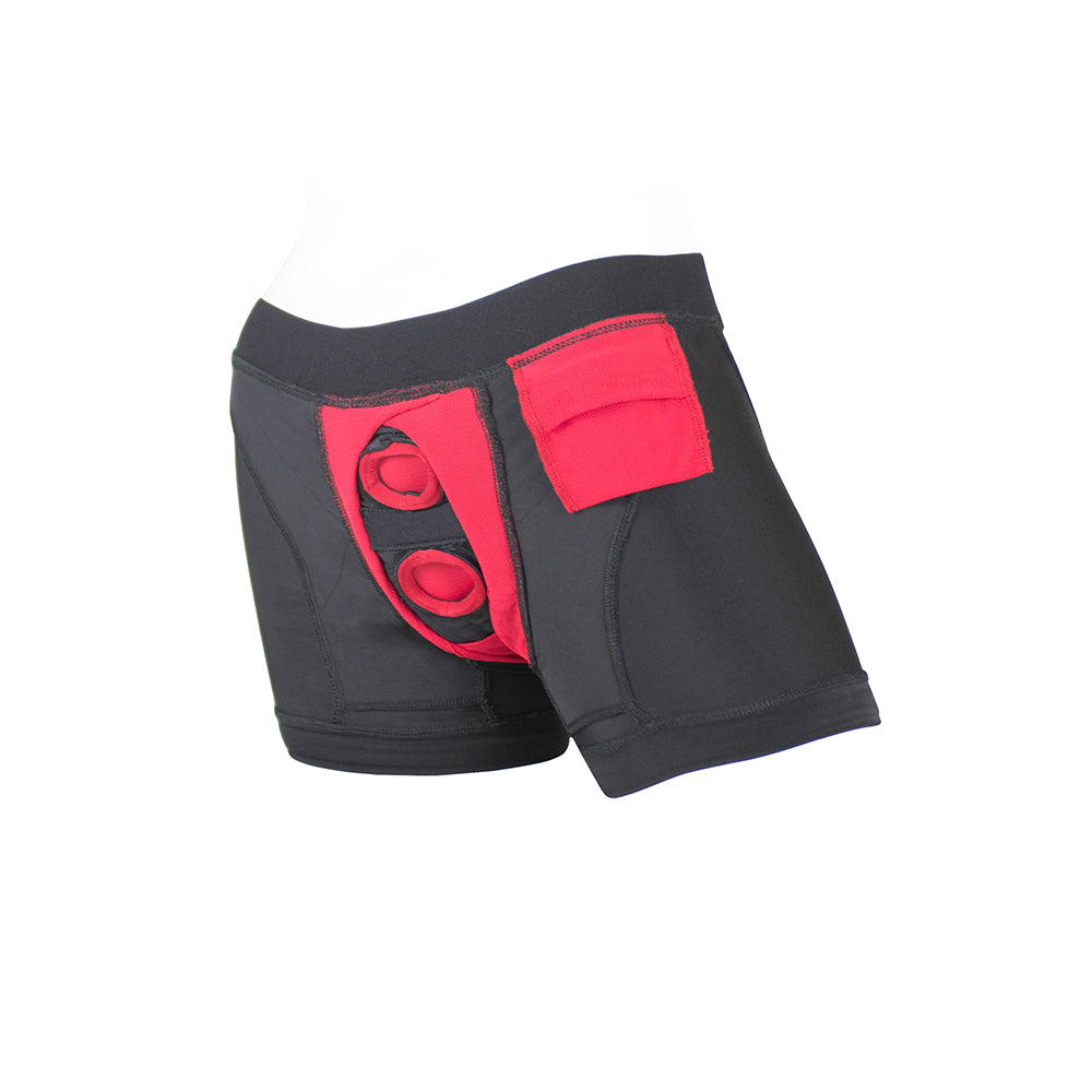 SpareParts Tomboii Nylon Boxer Briefs Harness Black/Red Size 4XL