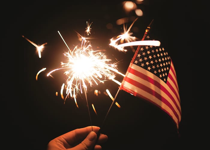 American Flag & Sparkler