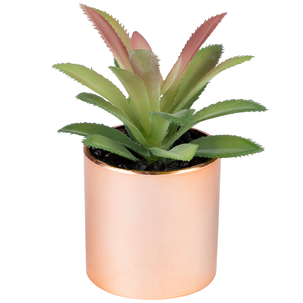 5" Green Artificial Aloe Plant in a Rose Gold Pot Christmas Central