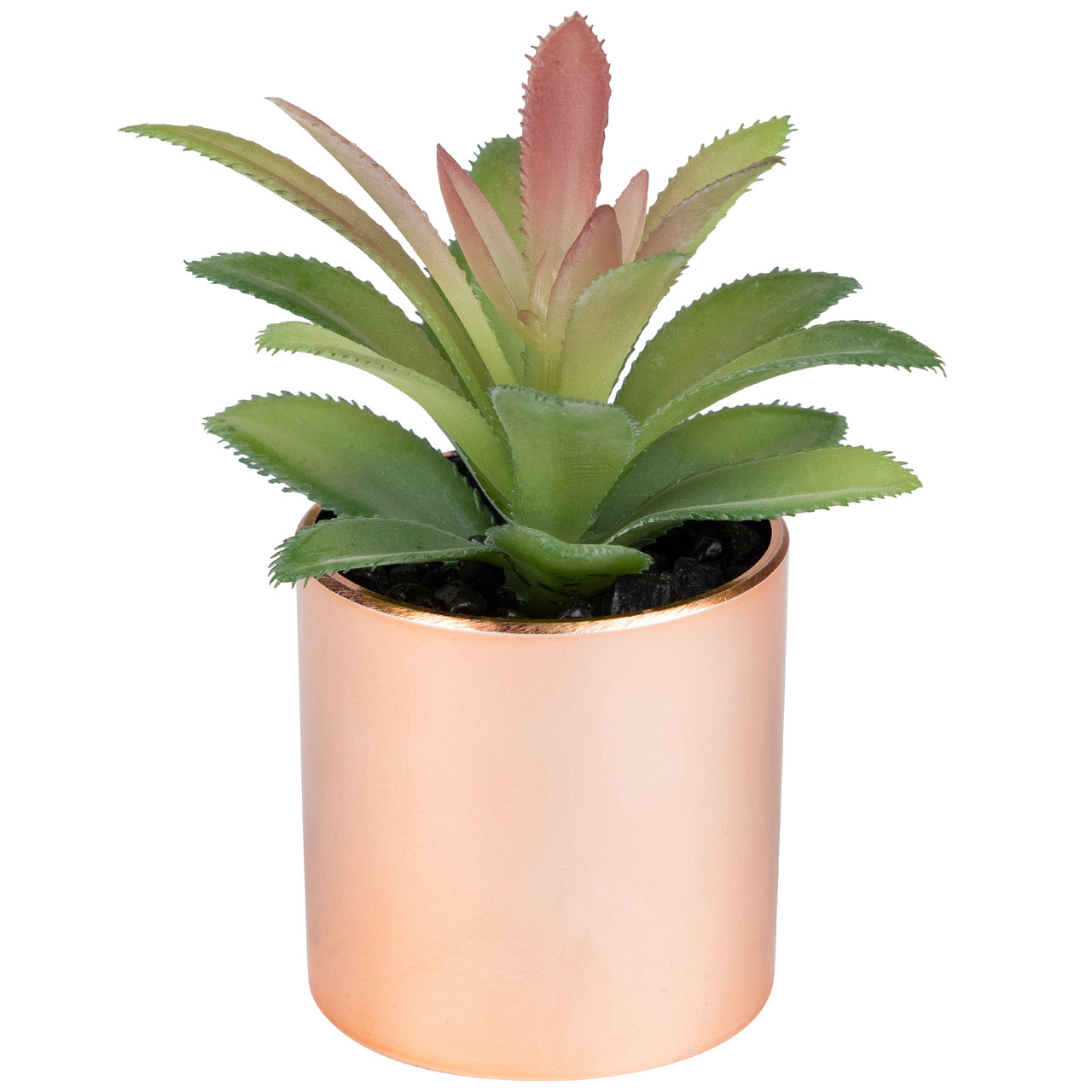 5" Green Artificial Aloe Plant in a Rose Gold Pot Christmas Central