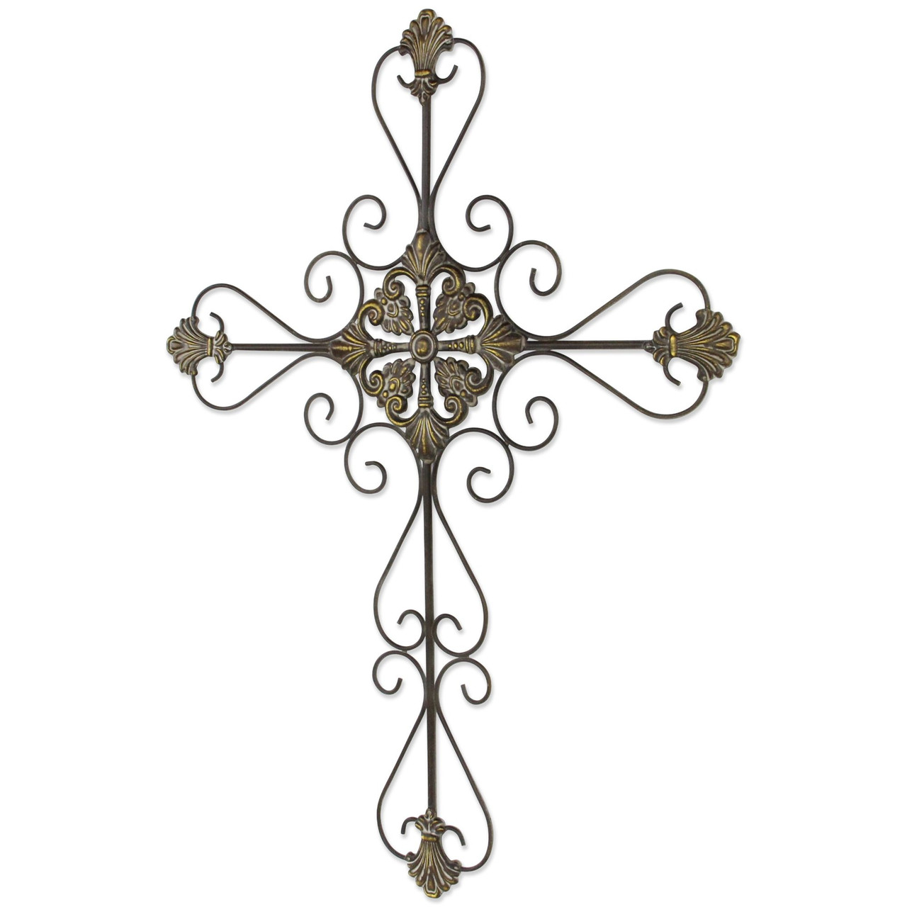 33" Gray Traditional Style Large Wall Mounted Cross Christmas Central