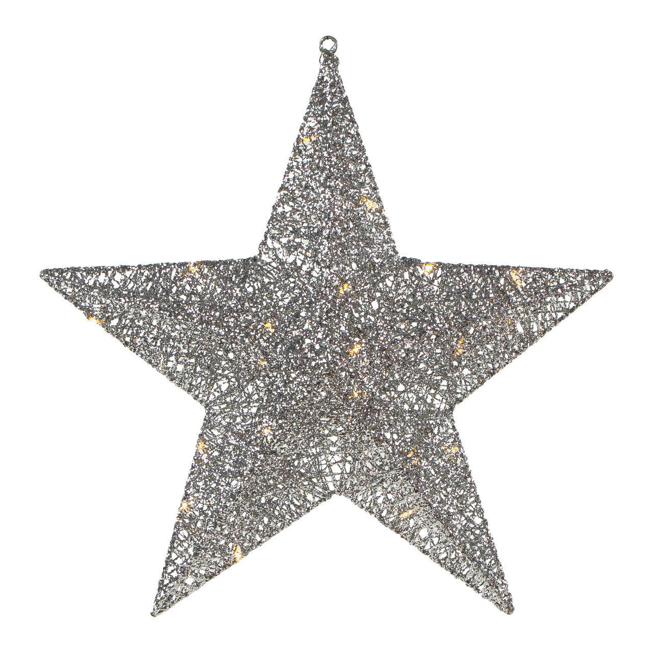 18" LED Lighted Silver Hanging Star Outdoor Christmas Decoration Christmas Central