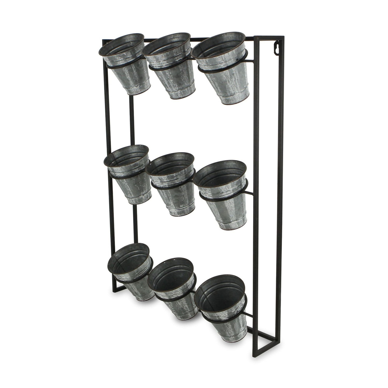 23.5" Black & Gray 3Tiered Pots Wall Hanging Planter Christmas Central