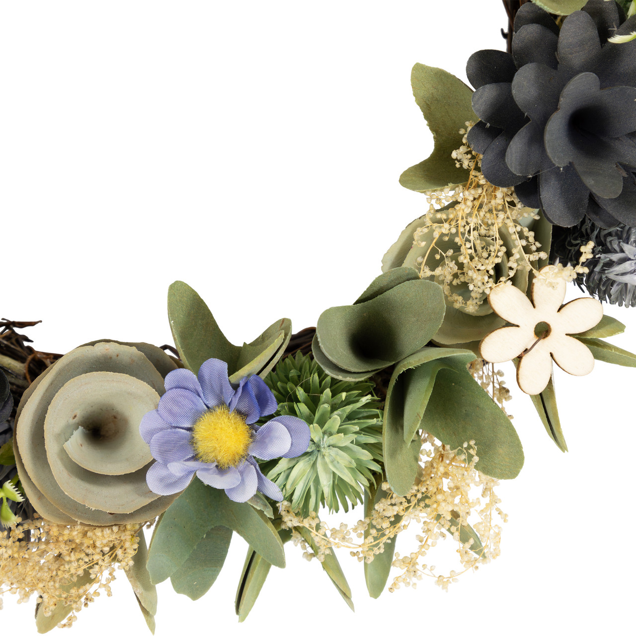 22 in. Spring Wreath with Mixed Garden Flowers and Foliage main image 1