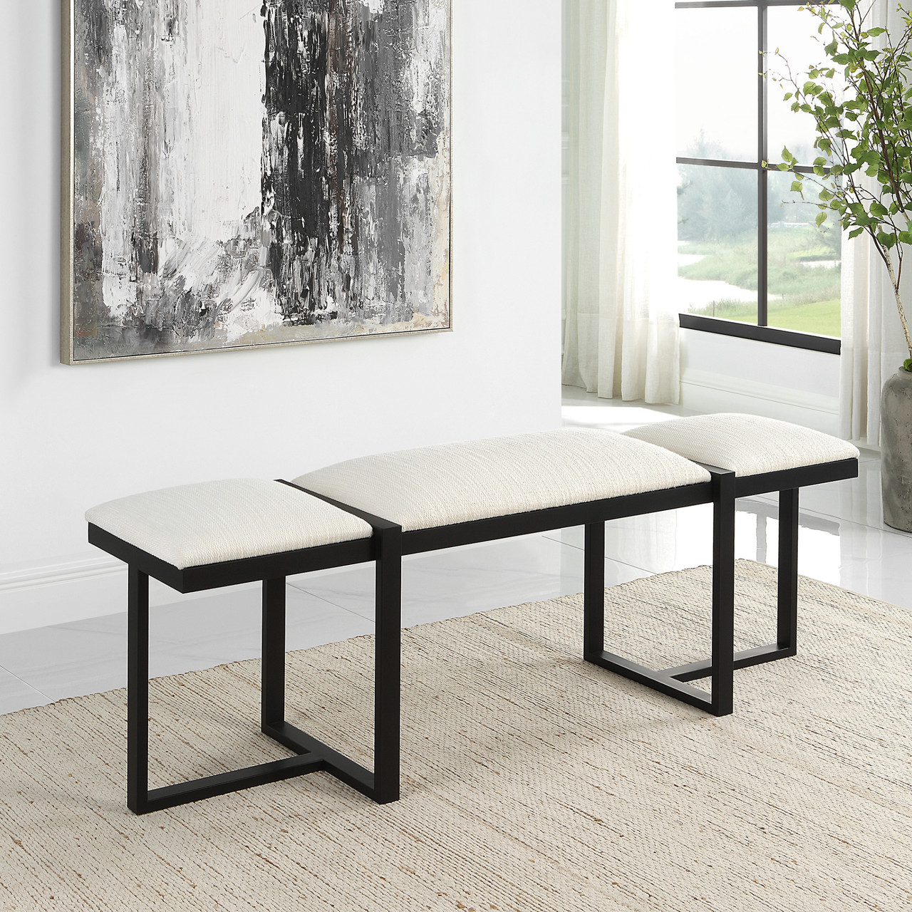 Textured Top Bench with Angular Framework - 60
