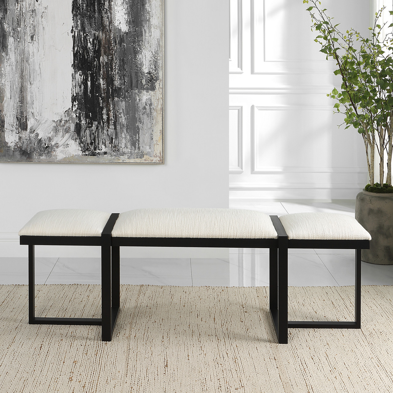Textured Top Bench with Angular Framework - 60