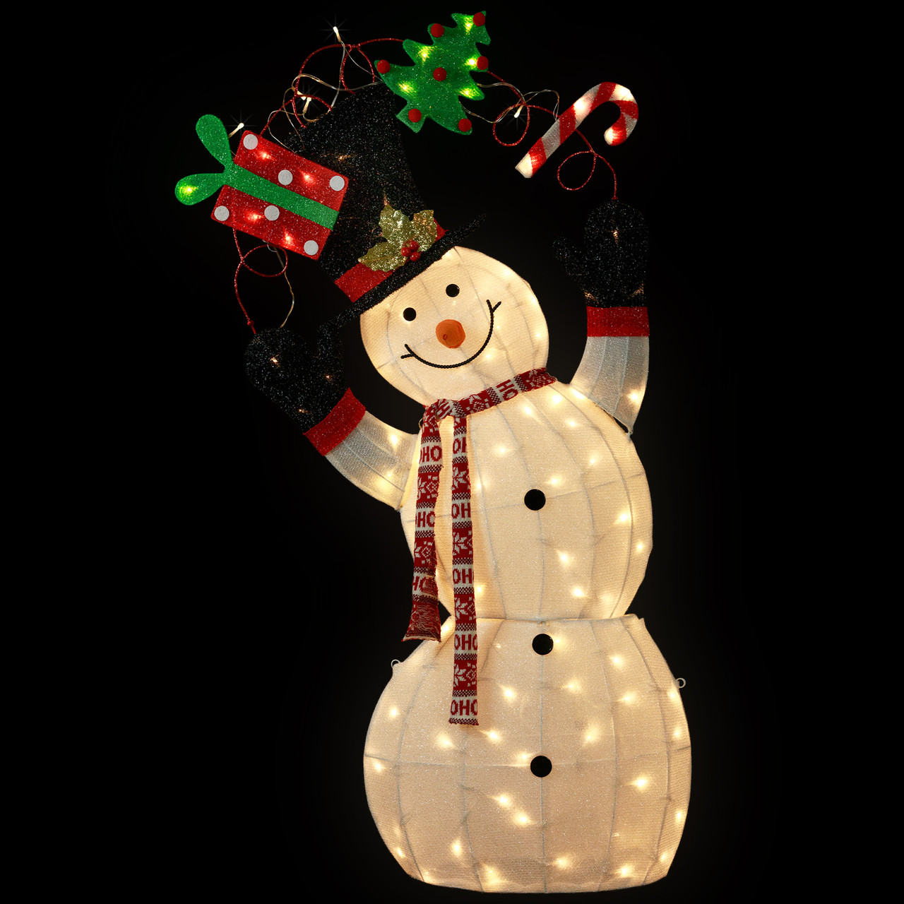 3D Lighted Festive Snowman Outdoor Christmas Decoration - 46