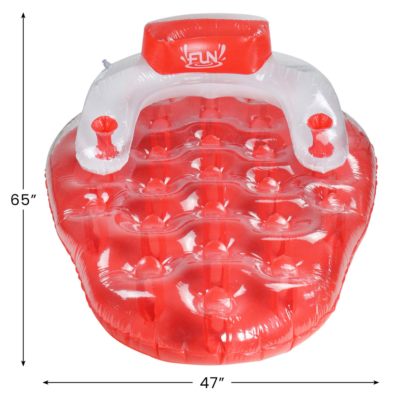 65'' Red & White Inflatable Strawberry Pool Water Lounge Float ...