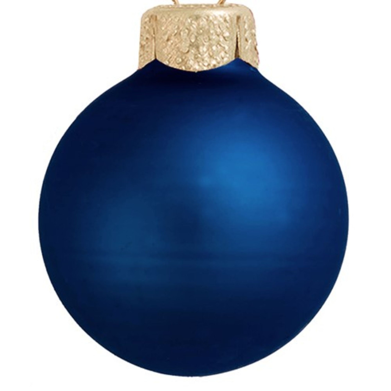 40ct Midnight Blue Matte Glass Christmas Ball Ornaments 1.5" (40mm