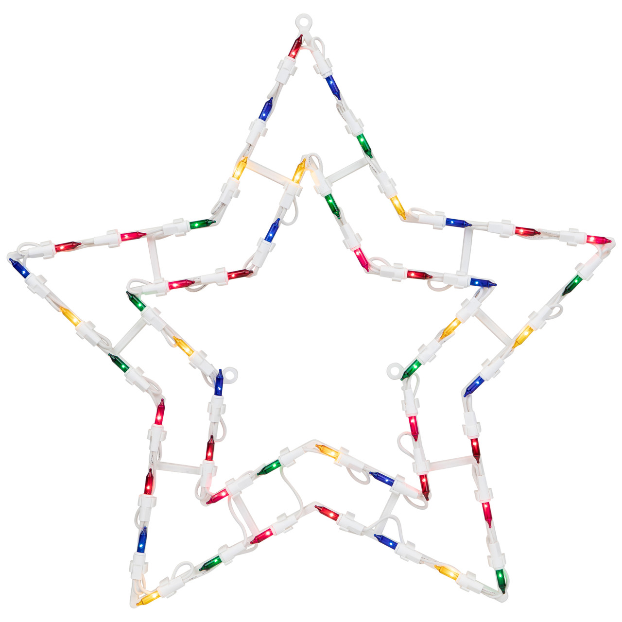 16" MultiColor Lighted Star Christmas Window Silhouette Decoration