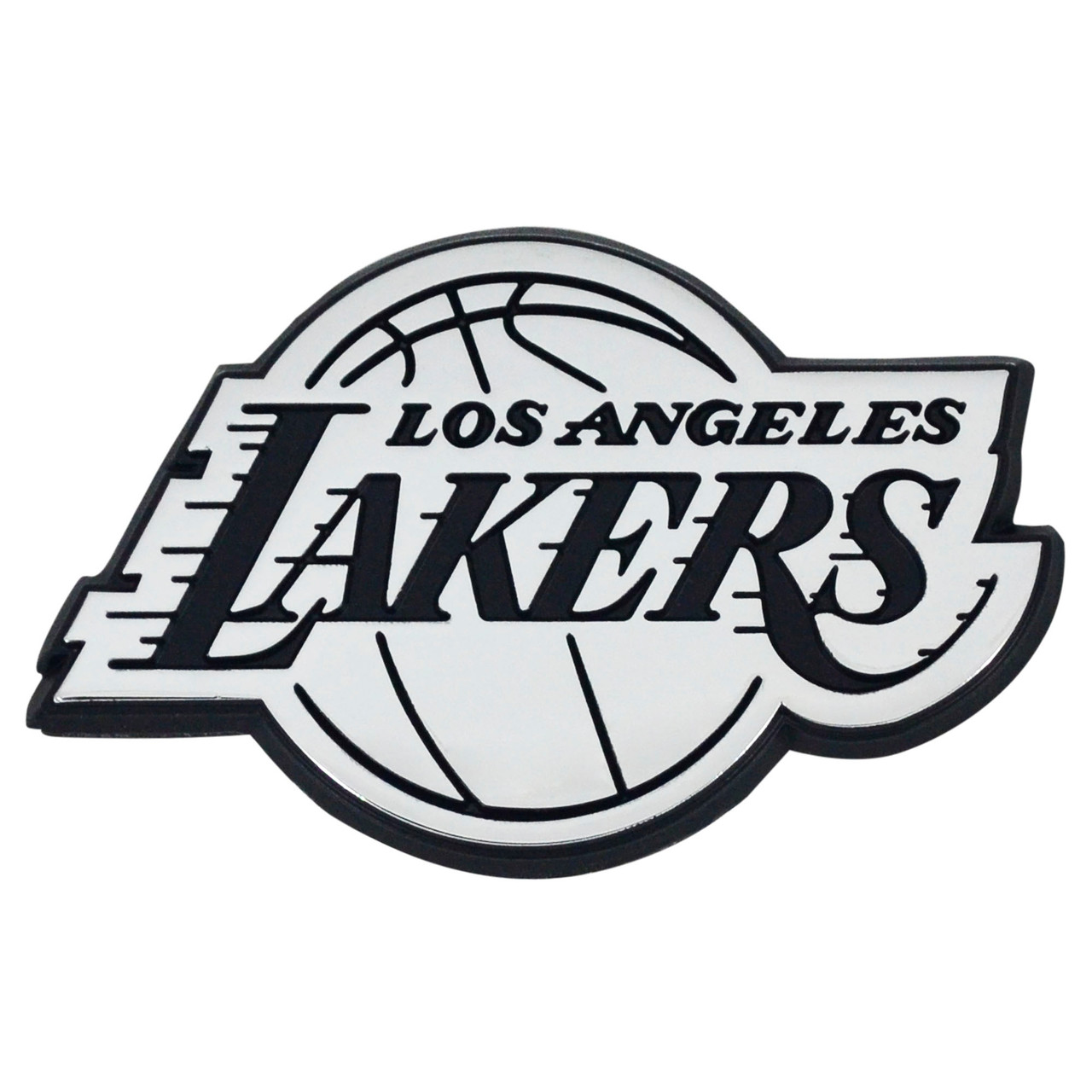 Set of 2 Black & White NBA Los Angeles Lakers Emblem Automotive StickOn Car Decal 2" x 3.5