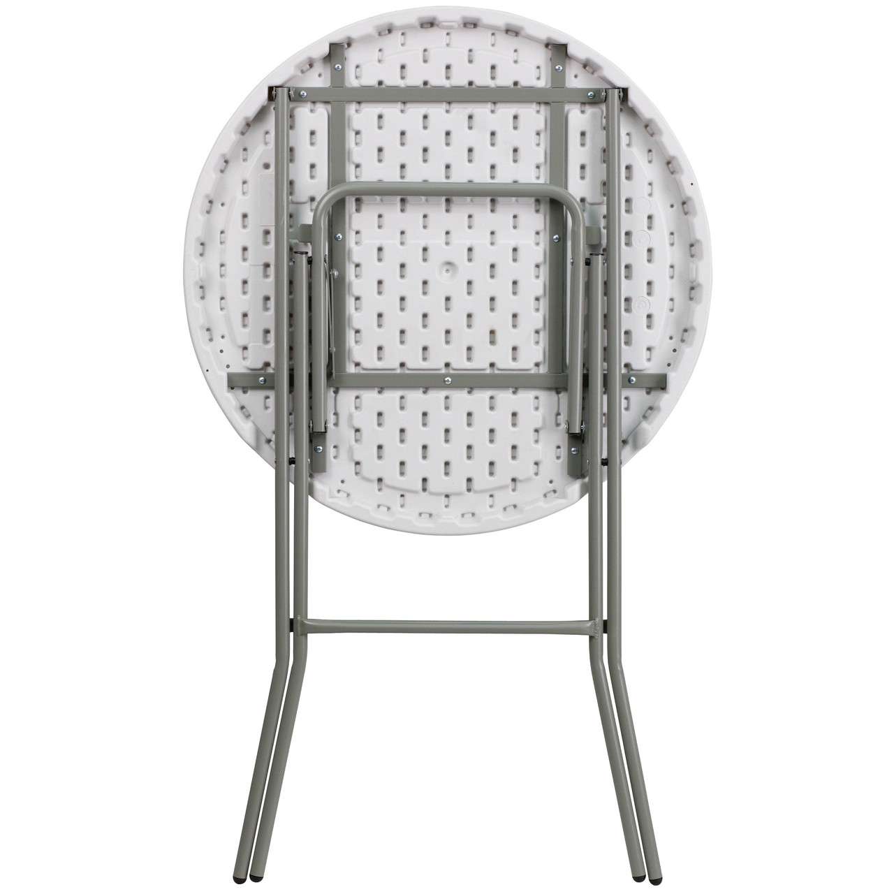 31.25" White Round Outdoor Patio Bar Height Folding Table Christmas