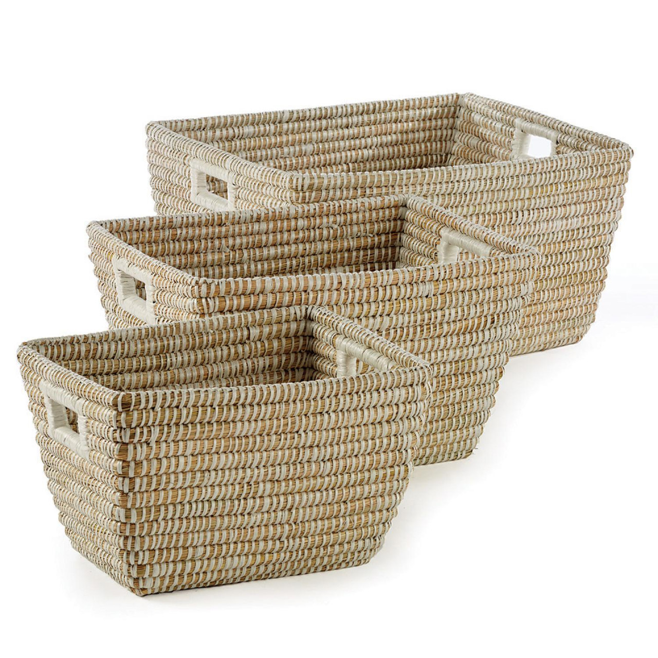 Napa Home & Garden Seagrass Small Square Baskets, Set of 3