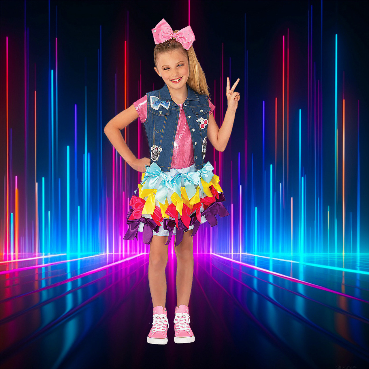 Girls Jojo Siwa Child Halloween Costume Size Medium 8-10 | Christmas Central Girls Jojo Siwa Child Halloween Costume Size Medium 8-10 | Christmas Central