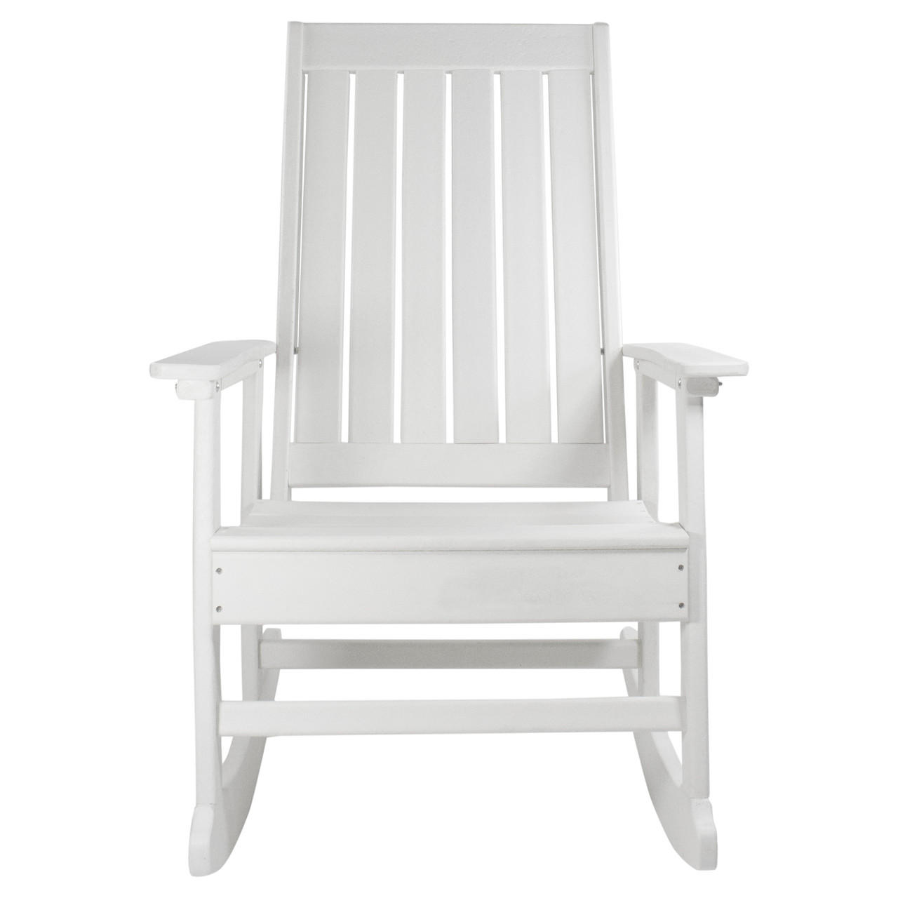 All Weather Recycled Plastic Outdoor Rocking Chair, White | Christmas ...