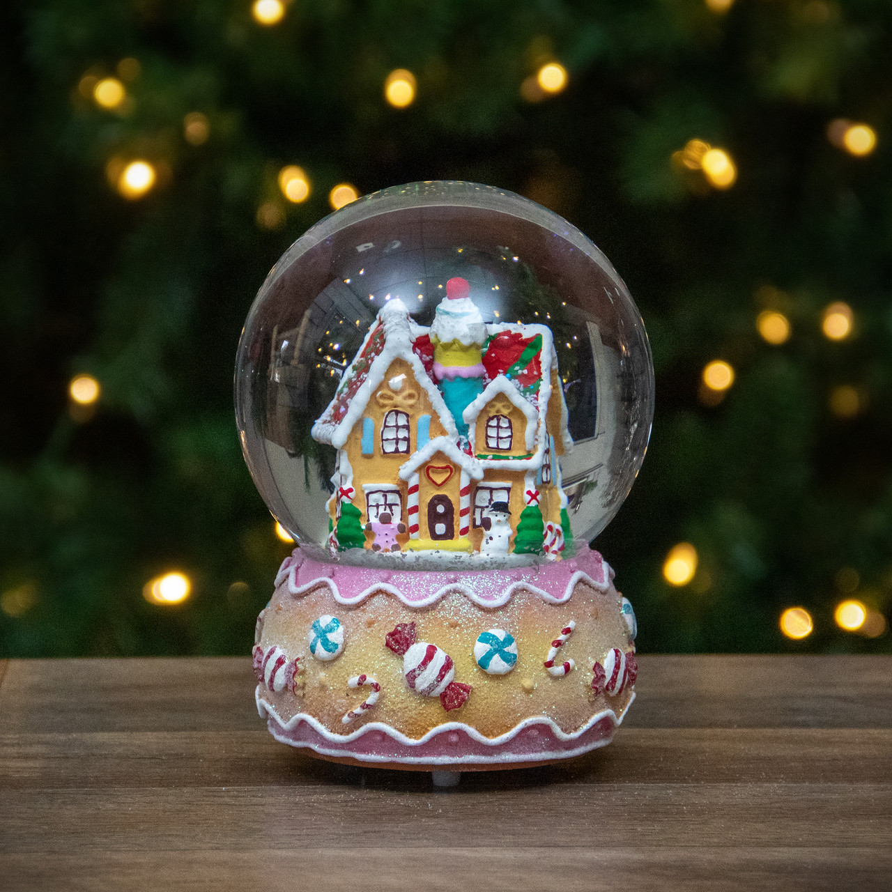 Gingerbread House Musical Christmas Snow Globe - 6.5" | Christmas Central