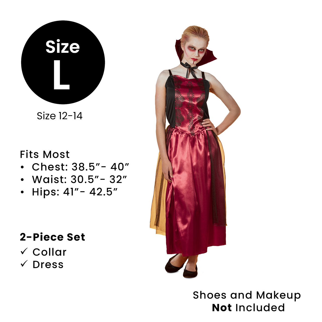 women's red and black sexy dress for a vampire coronation Bats Gothabilly XL Its a look that says Small/Medium Women Classic Vampire Costume