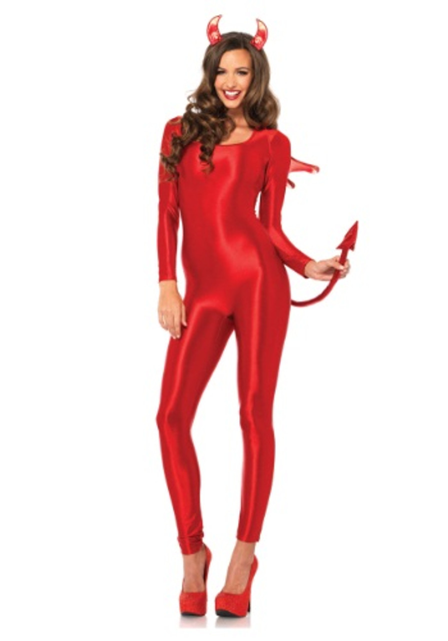 Women's Red Hot Devil Jumpsuit Halloween Costume - Large | Christmas ...