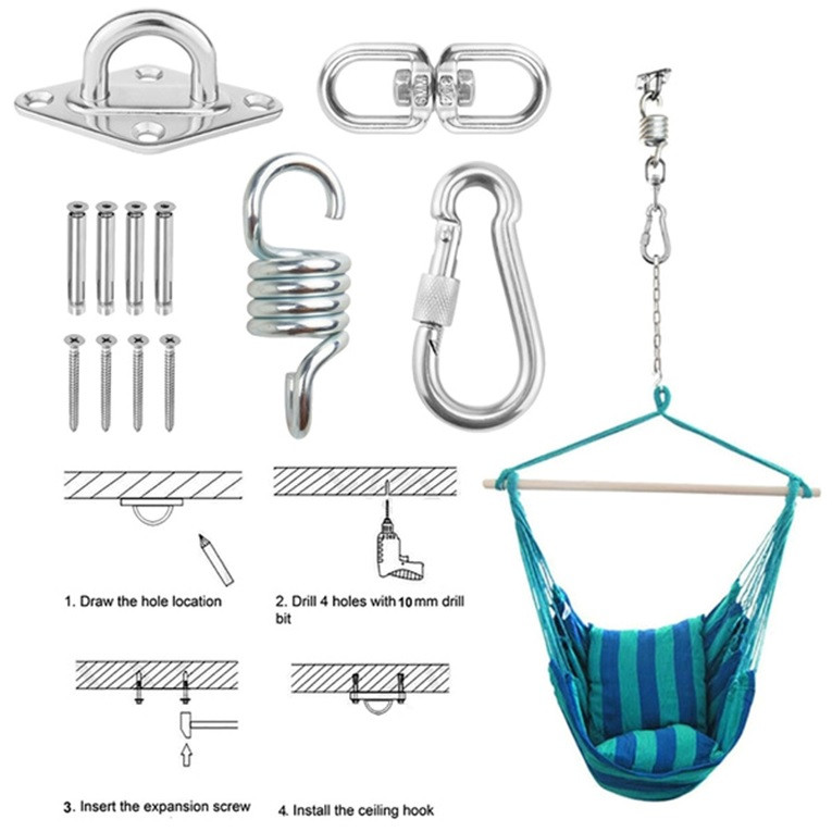 Stainless Steel Ceiling Mount Kit for Hanging Chair with Chain