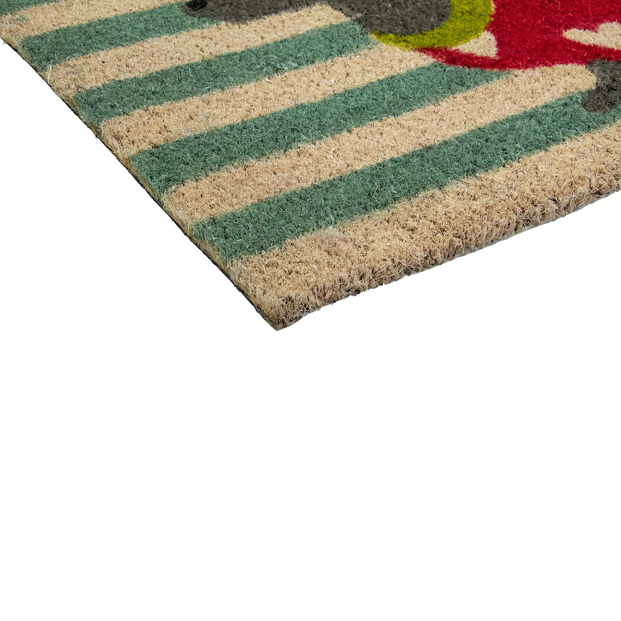 Premium Quality Coir Door Mat White Striped Design 55 x 85cm