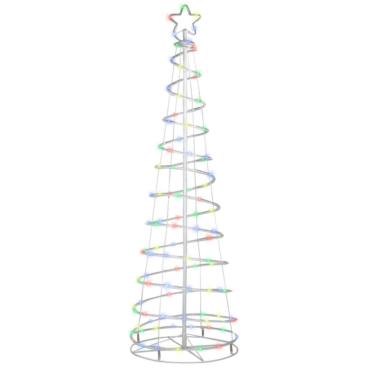 Smart Landscape Lights, 4 In 1 Spiral Christmas Tree Light RGB 72LED DIY APP