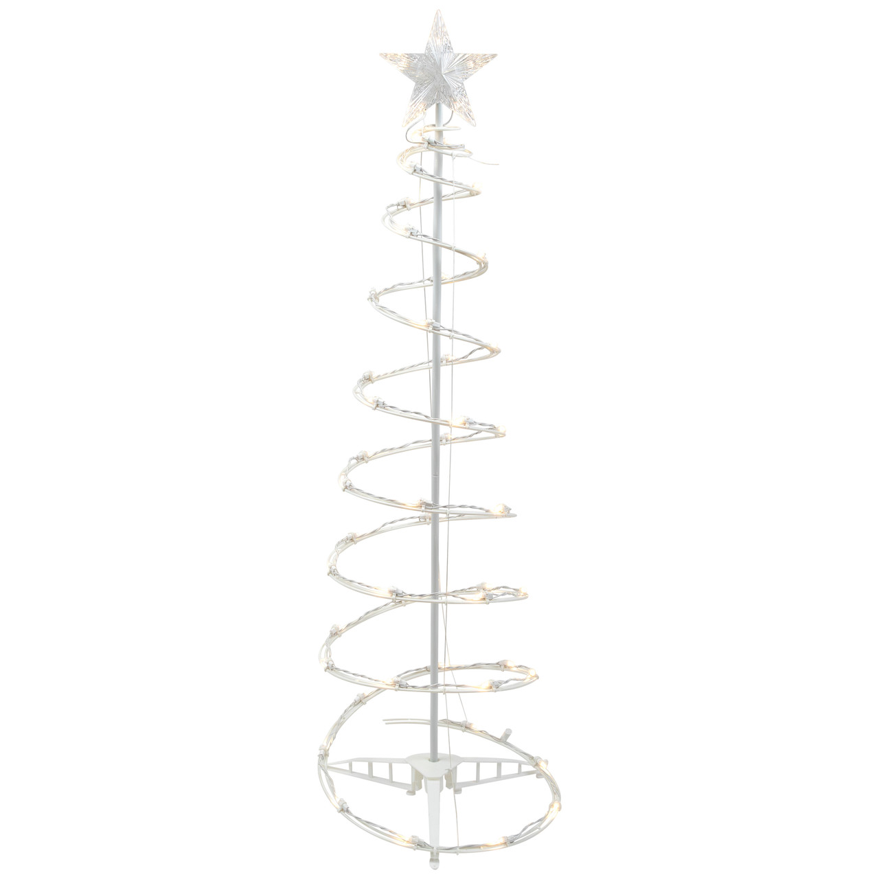 4ft LED Lighted Spiral Cone Tree Outdoor Christmas Decoration, Warm ...