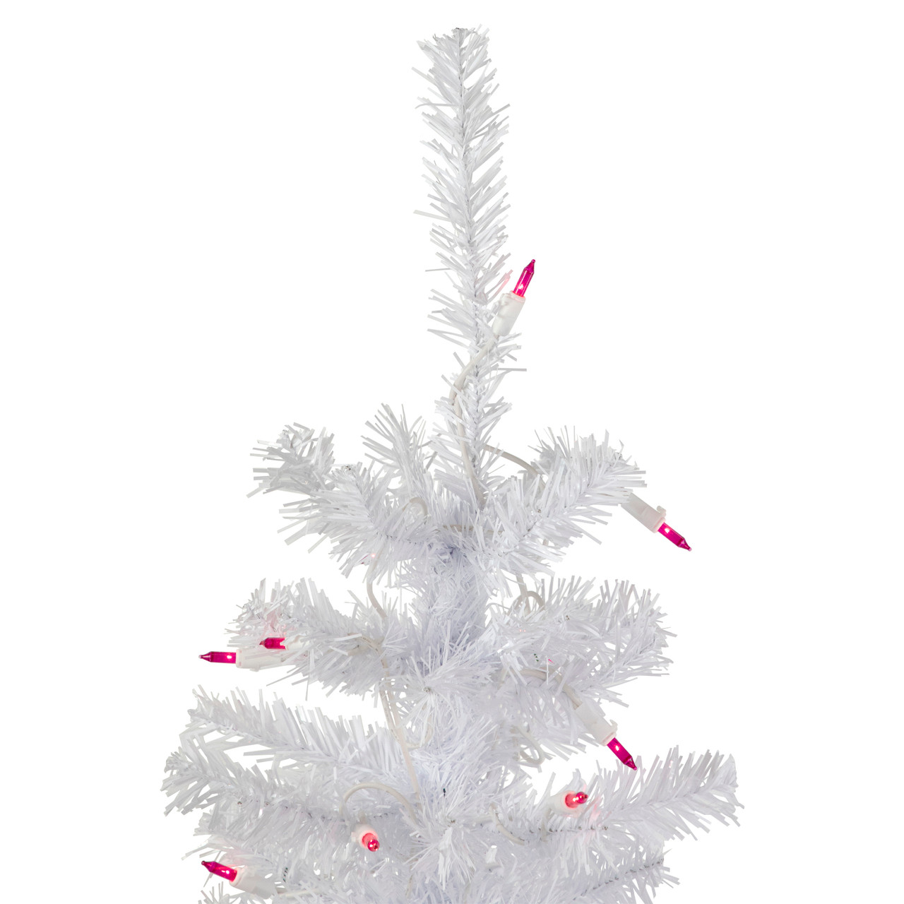 3' PreLit Woodbury White Pine Slim Artificial Christmas Tree, Pink
