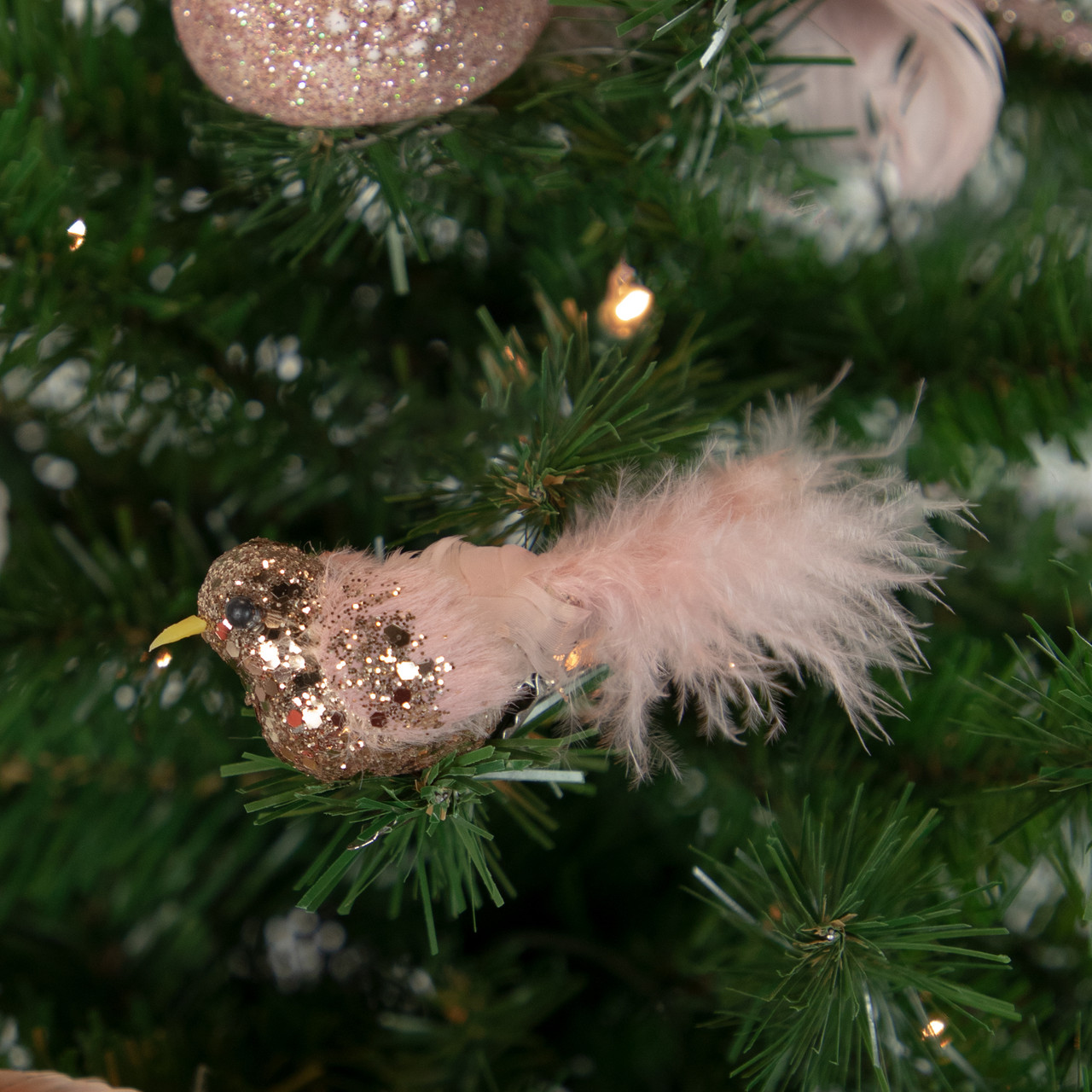 Northlight 6.75 Gold Sequined and Glittered Clip-On Bird Christmas Ornament