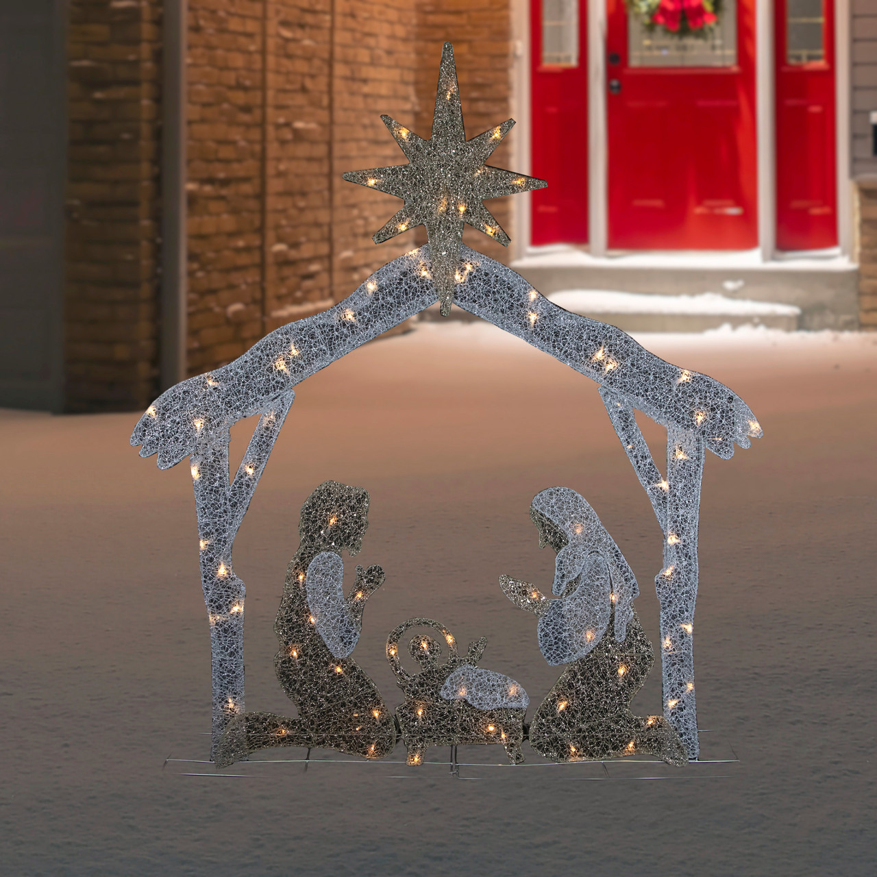 outdoor lighted nativity sets