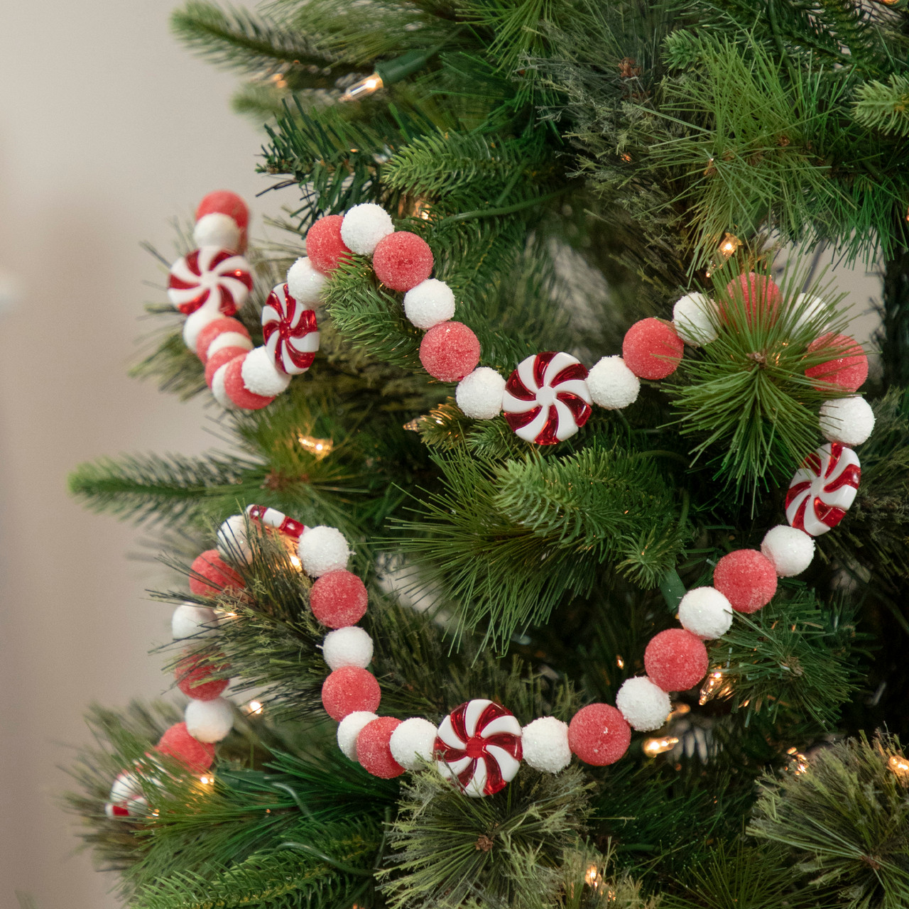 66' x 0.15 inch Red Beaded Artificial Christmas Garland - Unlit