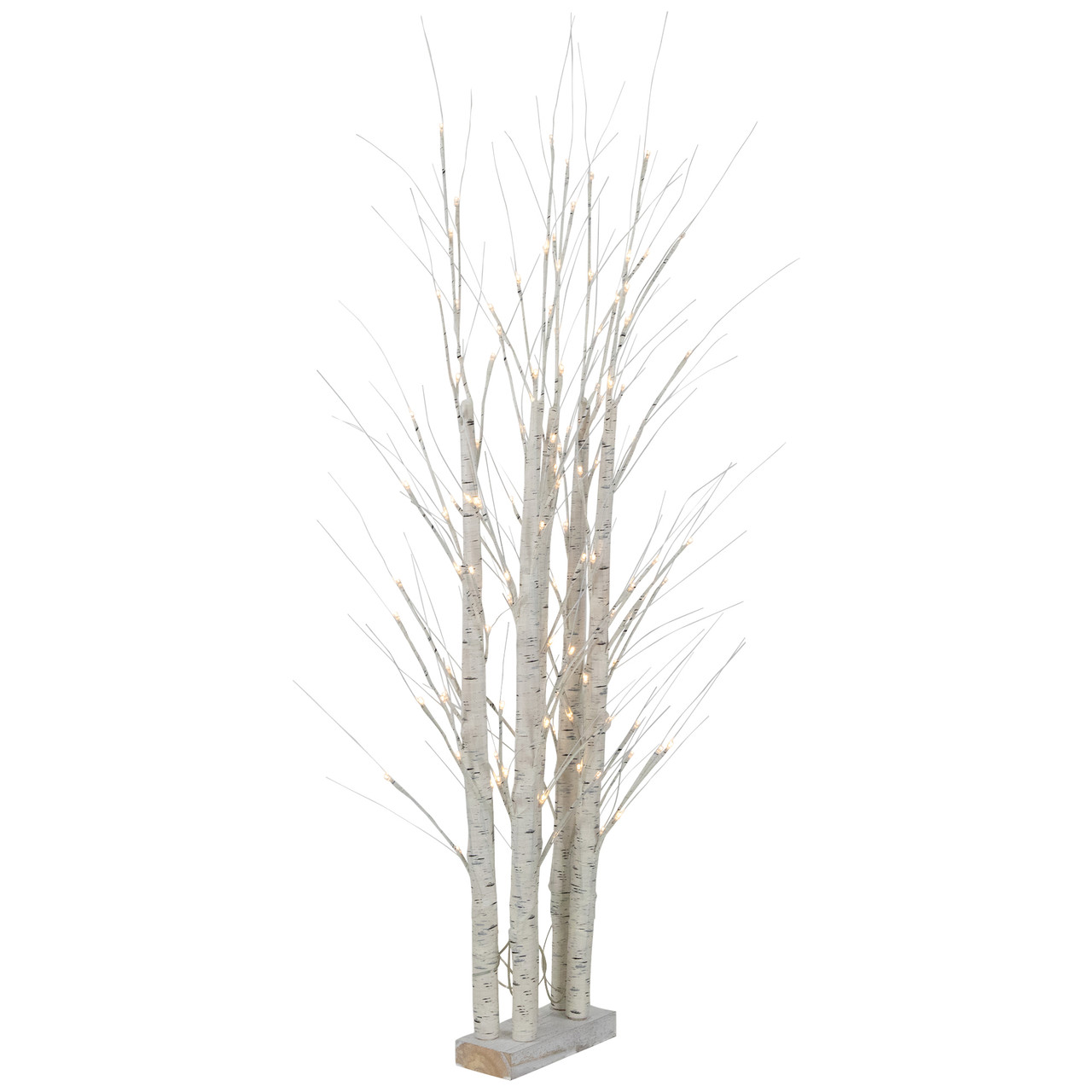 4' LED Lighted White Birch Twig Tree Cluster Christmas Decoration