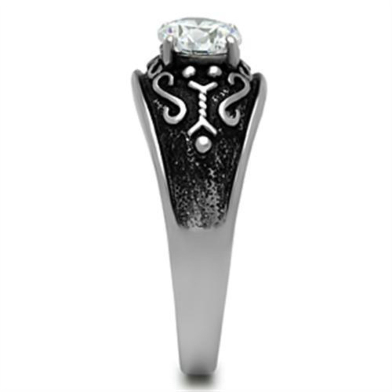 Cz Stones Highly Polished Stainless Steel Ring Zrj2063