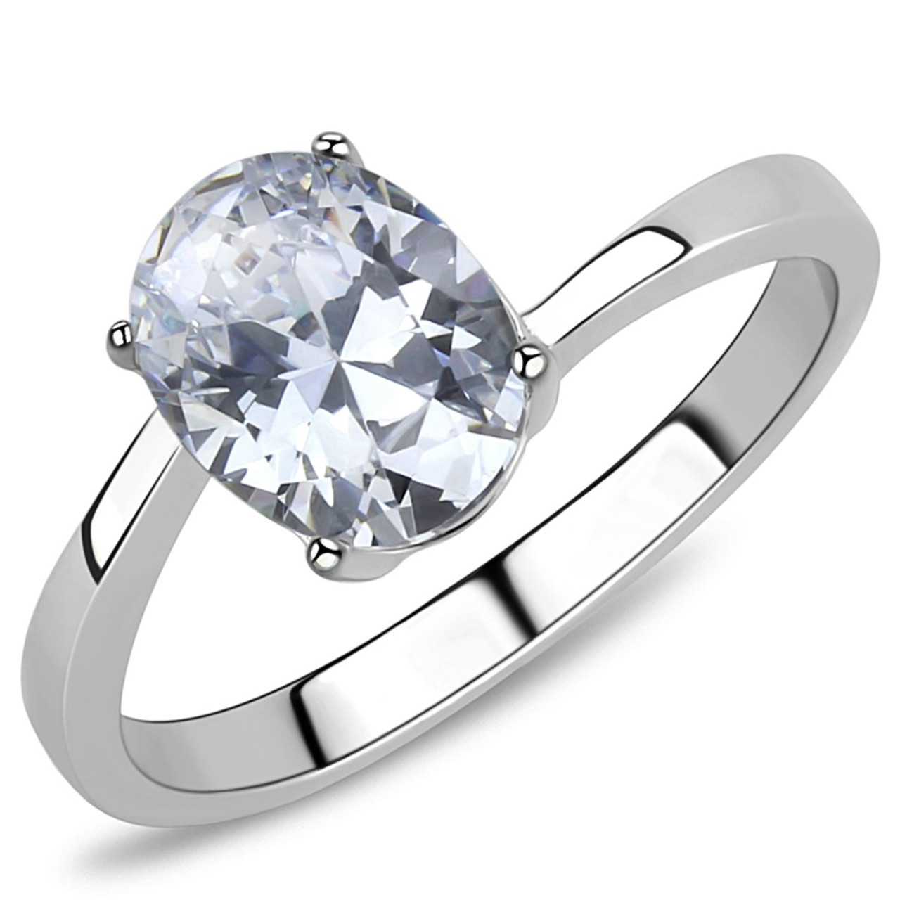 Silver Oval Dark Blue Cz Cluster Ring in Blue | Angus & Coote