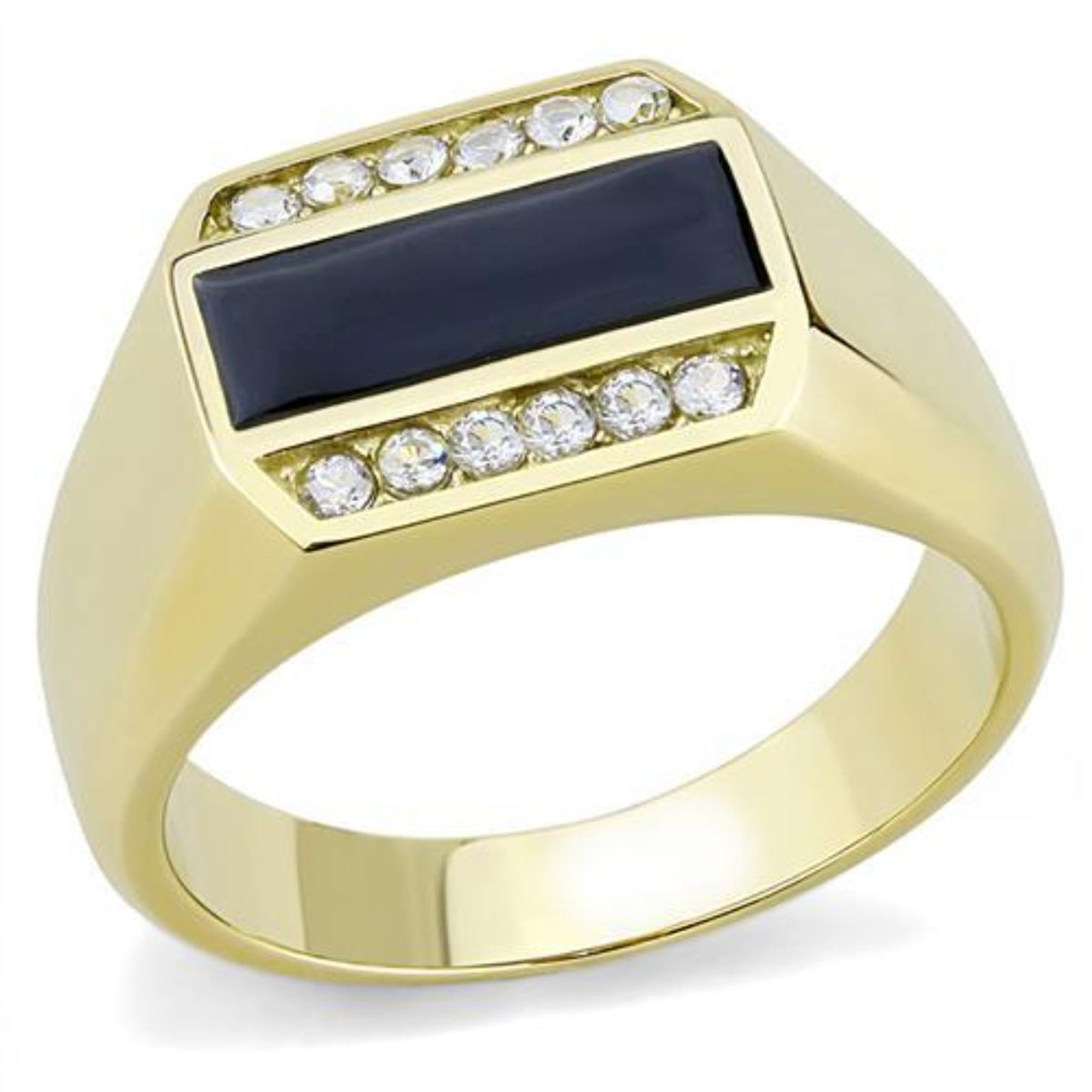 14K Men's Ring with Diamonds For Sale at 1stDibs