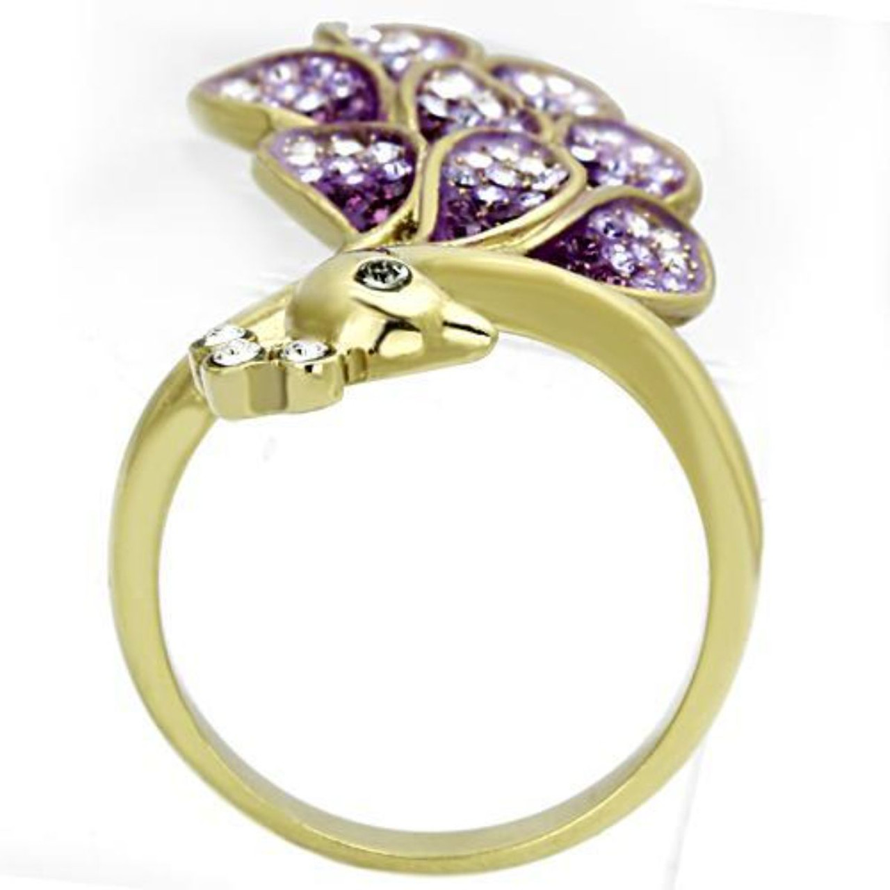 Buy Original Impon Elegant White with Ruby Stone Peacock Design Ring for  Ladies