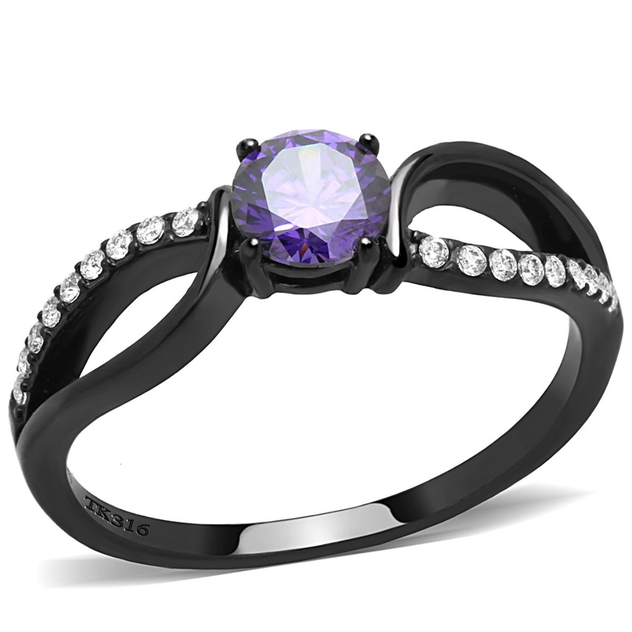Soulmate- 1ct Violet Round Cut EVN™ Diamond Gothic Ring from Black Diamonds  New York