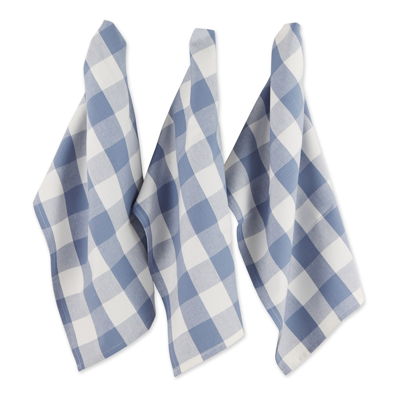 Set of 5 Assorted Stonewash Blue & White Everyday Dish Towel, 28