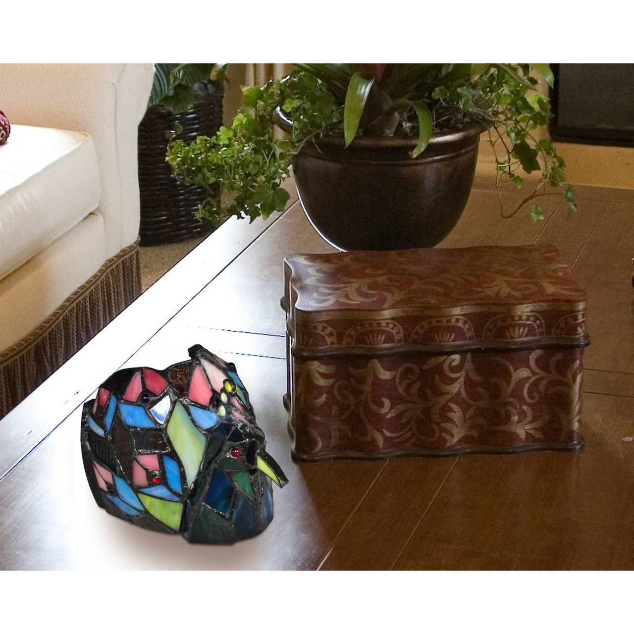 7" Blue & Black Peacock Tiffany Votive Candle Holder Christmas Central