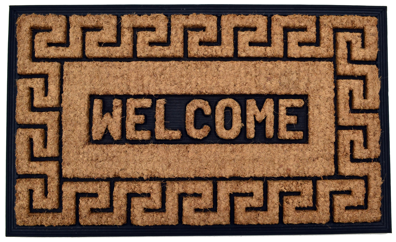 Doormat, Greek Key Coir, 24 x 36-In.