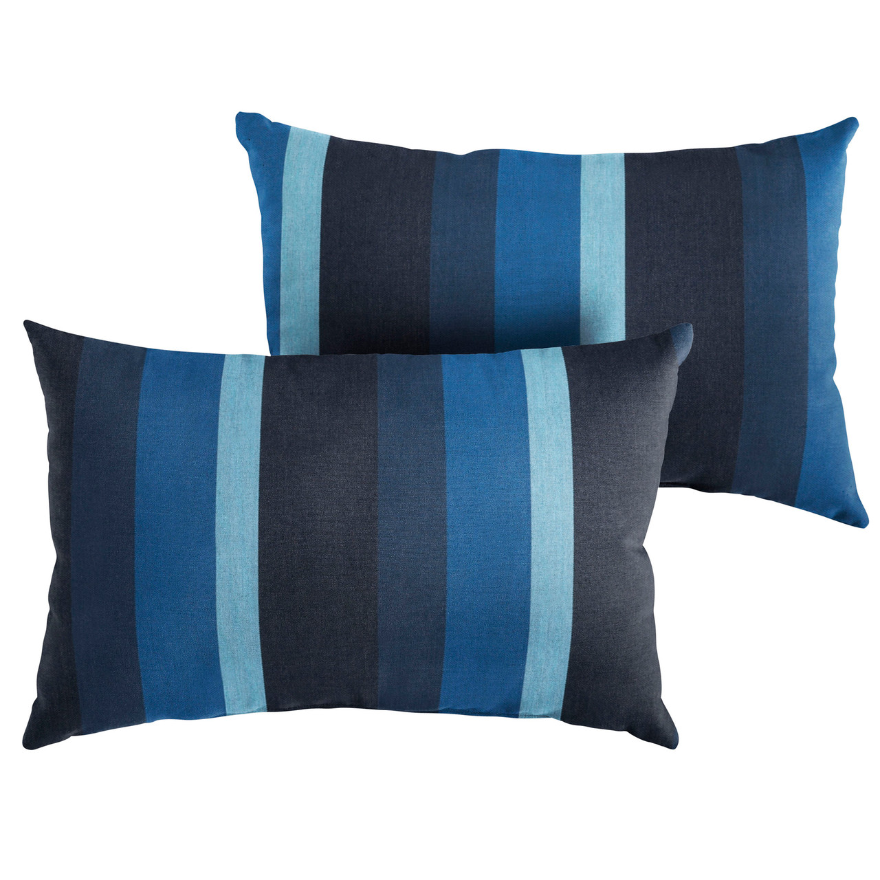 Set of Sunbrella Indigo Navy Stripes Rectangular Indoor/Outdoor