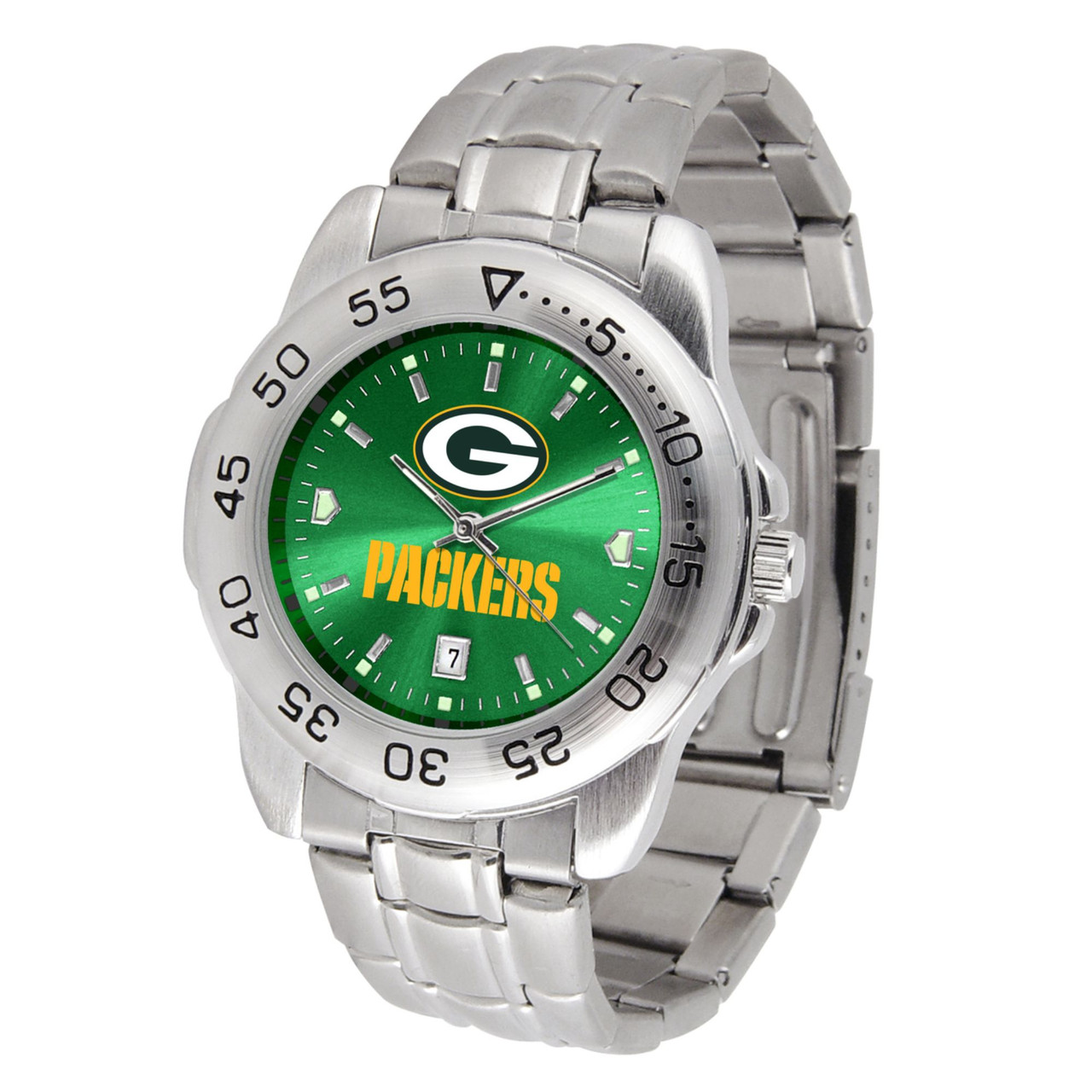 NFL Green Bay Packers Stainless Steel Wristwatch Christmas Central