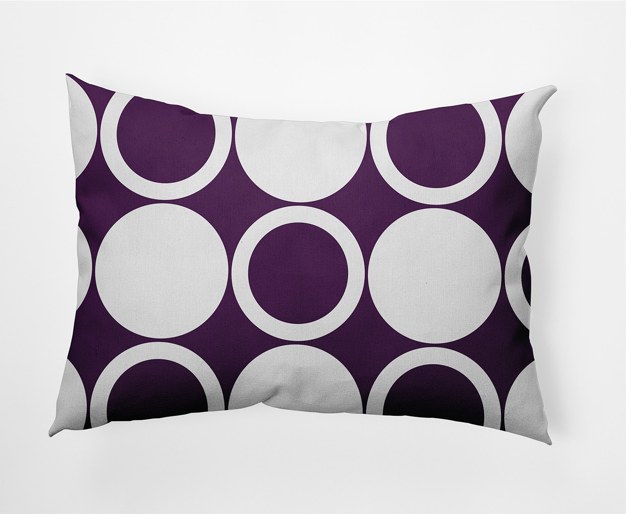 Rectangle Purple Outdoor Pillow Phantoscope Velvet Series Pom Pom