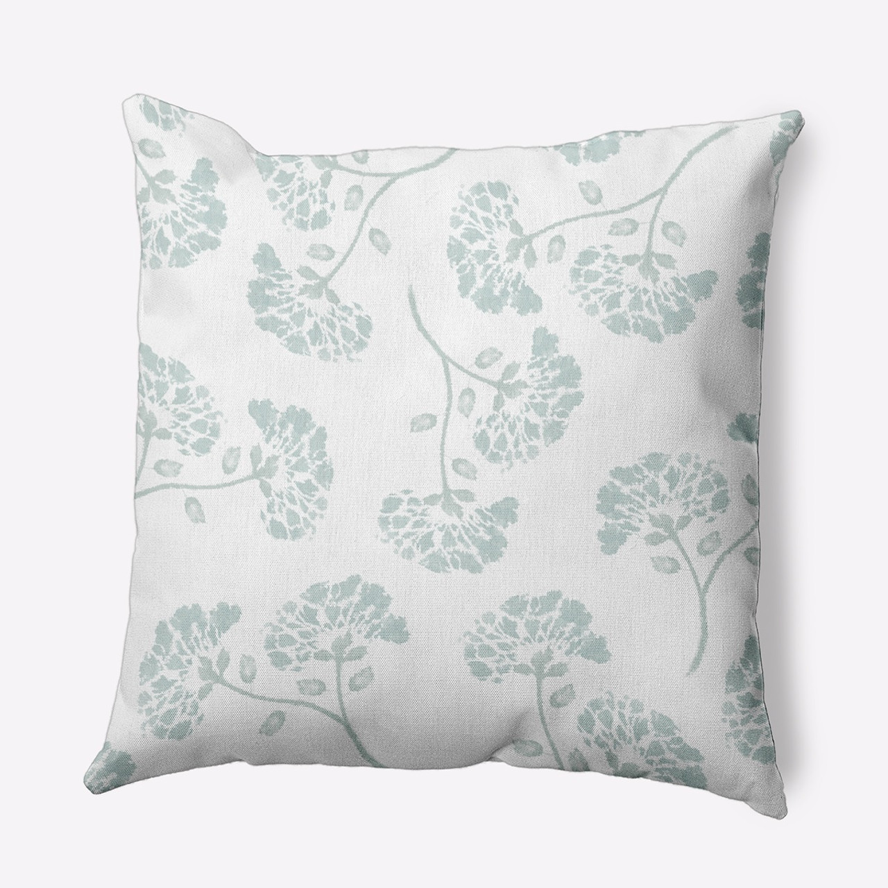 18 x 18 Gray & Green Opal Flower Outdoor Throw Pillow