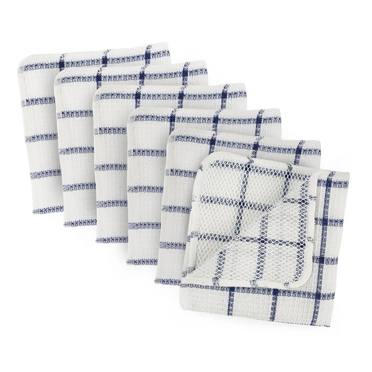 Set of 5 Assorted Stonewash Blue & White Everyday Dish Towel, 28