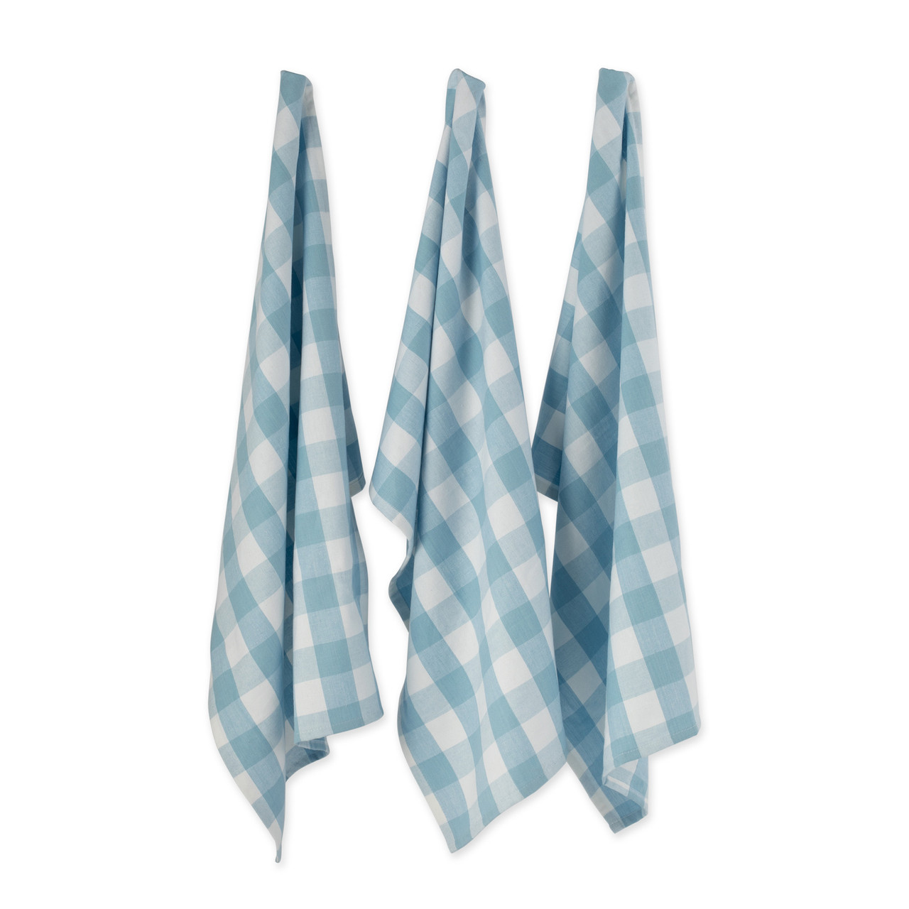 Set of 3 Blue & White Checkered Dish Towel, 30