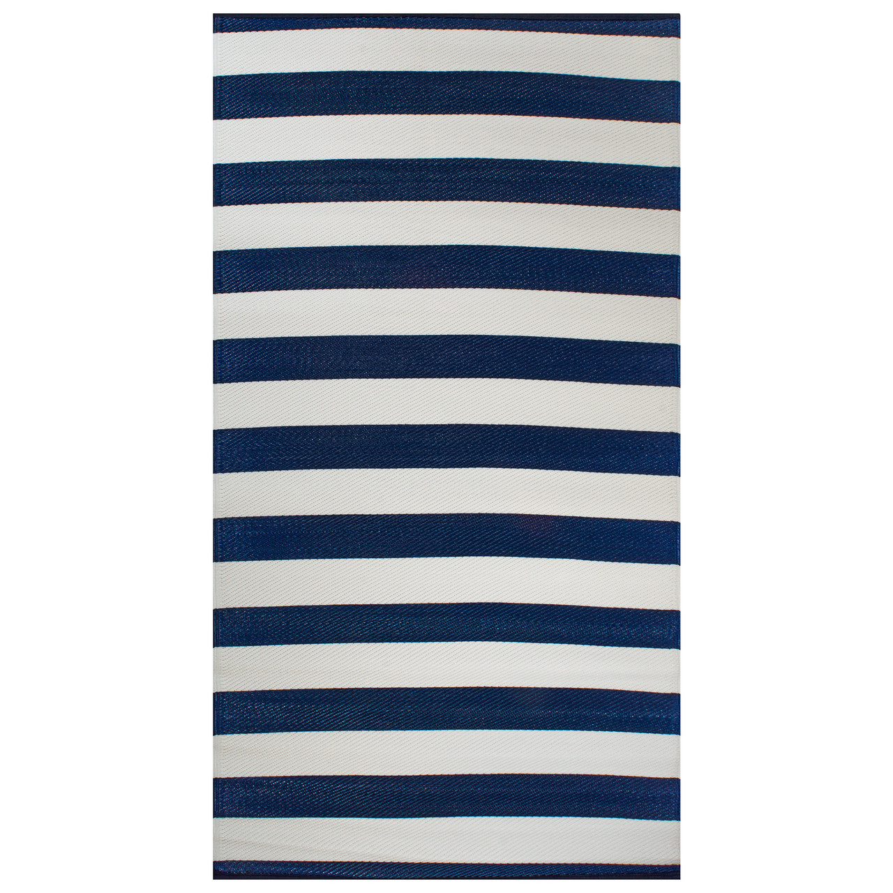 4' x 6' Navy Blue & White Rectangular Home Essentials Striped Outdoor Rug Christmas Central