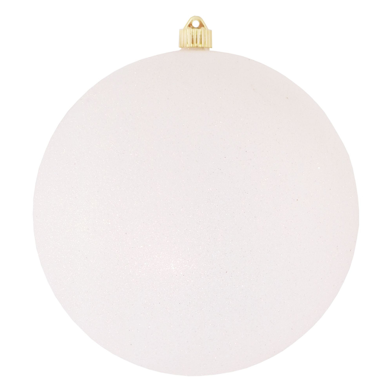 Snow Ball White Shatterproof Glitter Christmas Ball Ornament 10 (250mm)