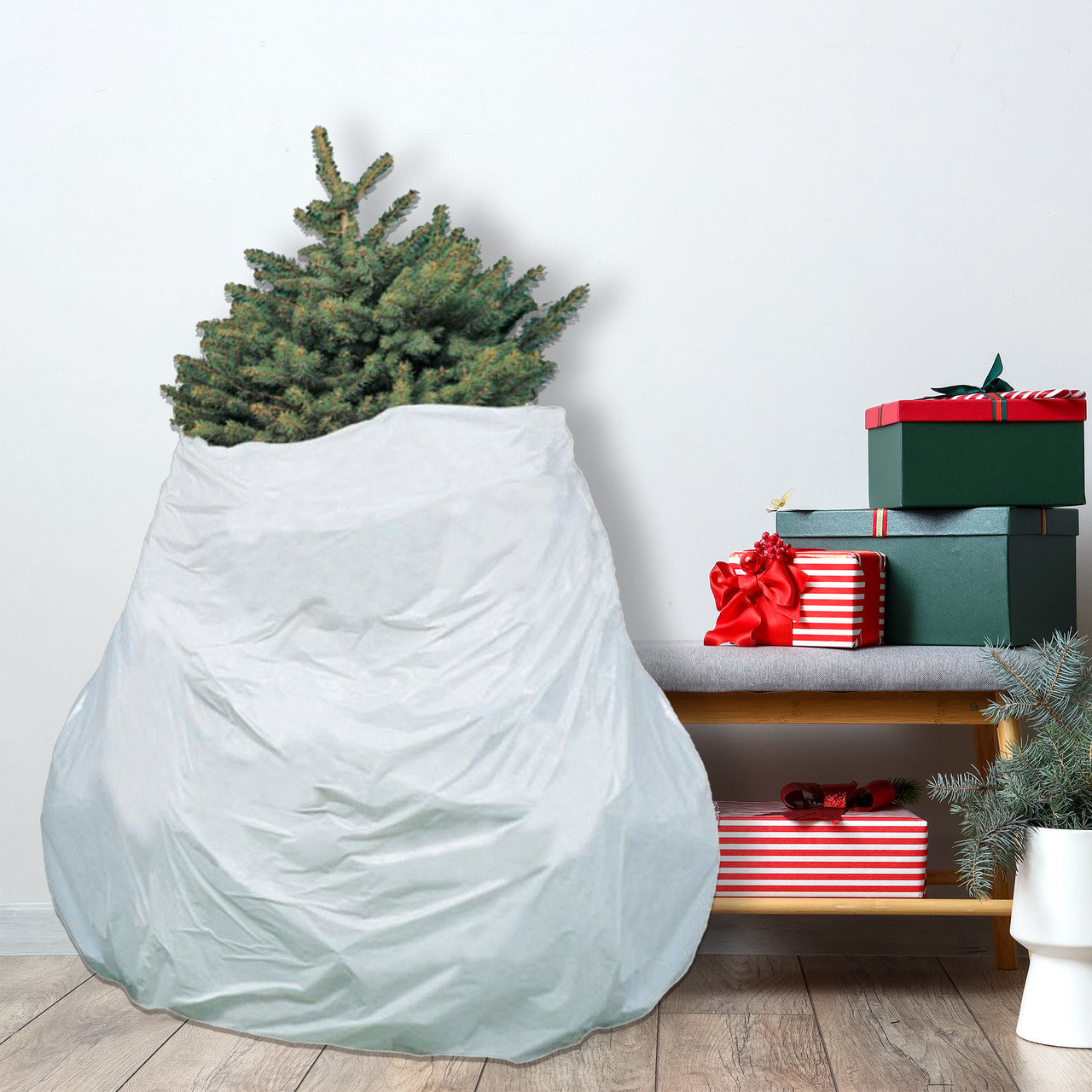 Christmas Tree Removal Bag - Disposable Tree Bag fits up to 7 Ft Tree