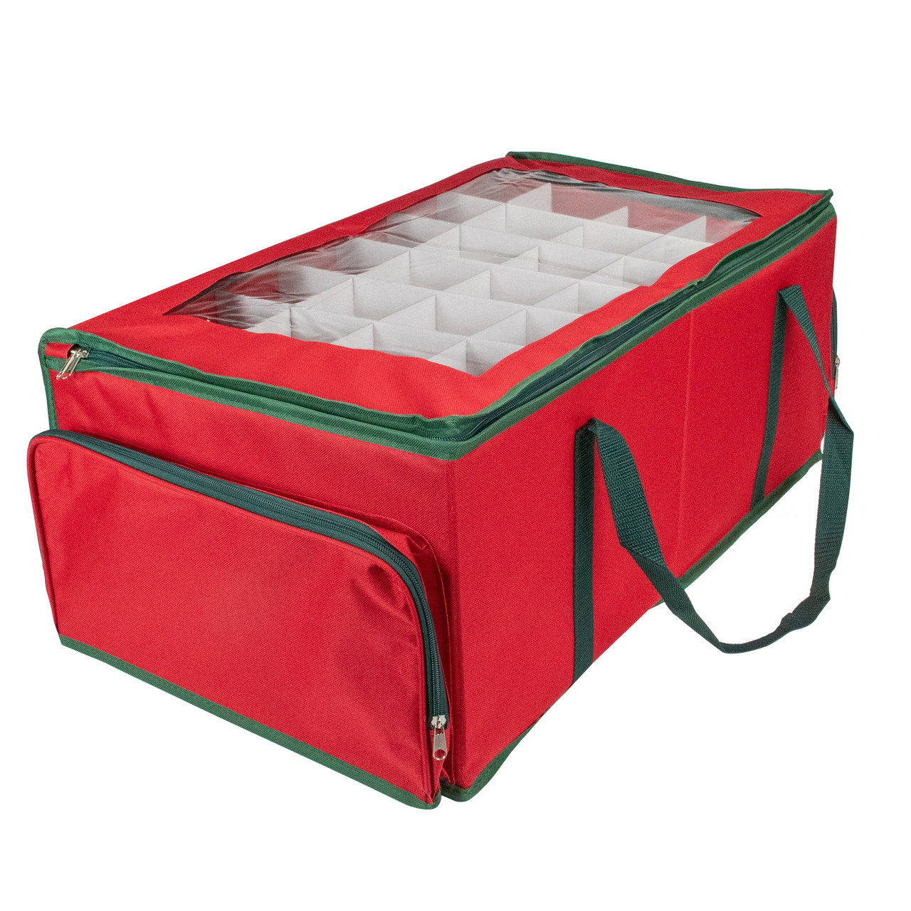 16 Red And Green Collapsible Christmas Decoration Storage Box